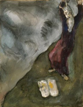  breaks - Moses breaks Tablets of Law contemporary Marc Chagall
